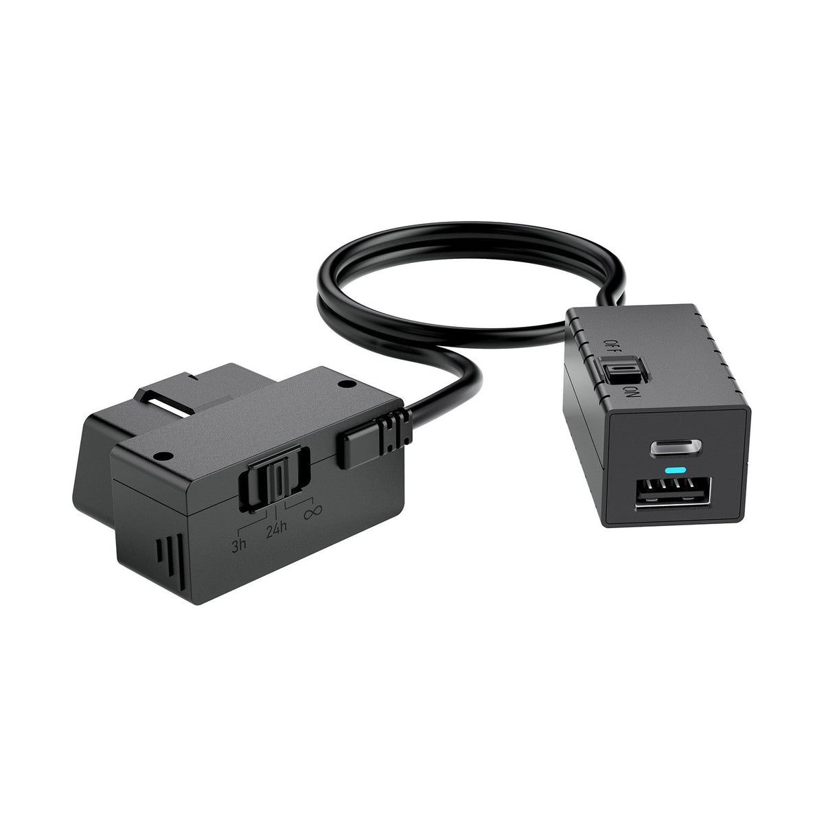 VIOFO OP100 hardwire kit featuring 3h-24h-infinity battery protection switch