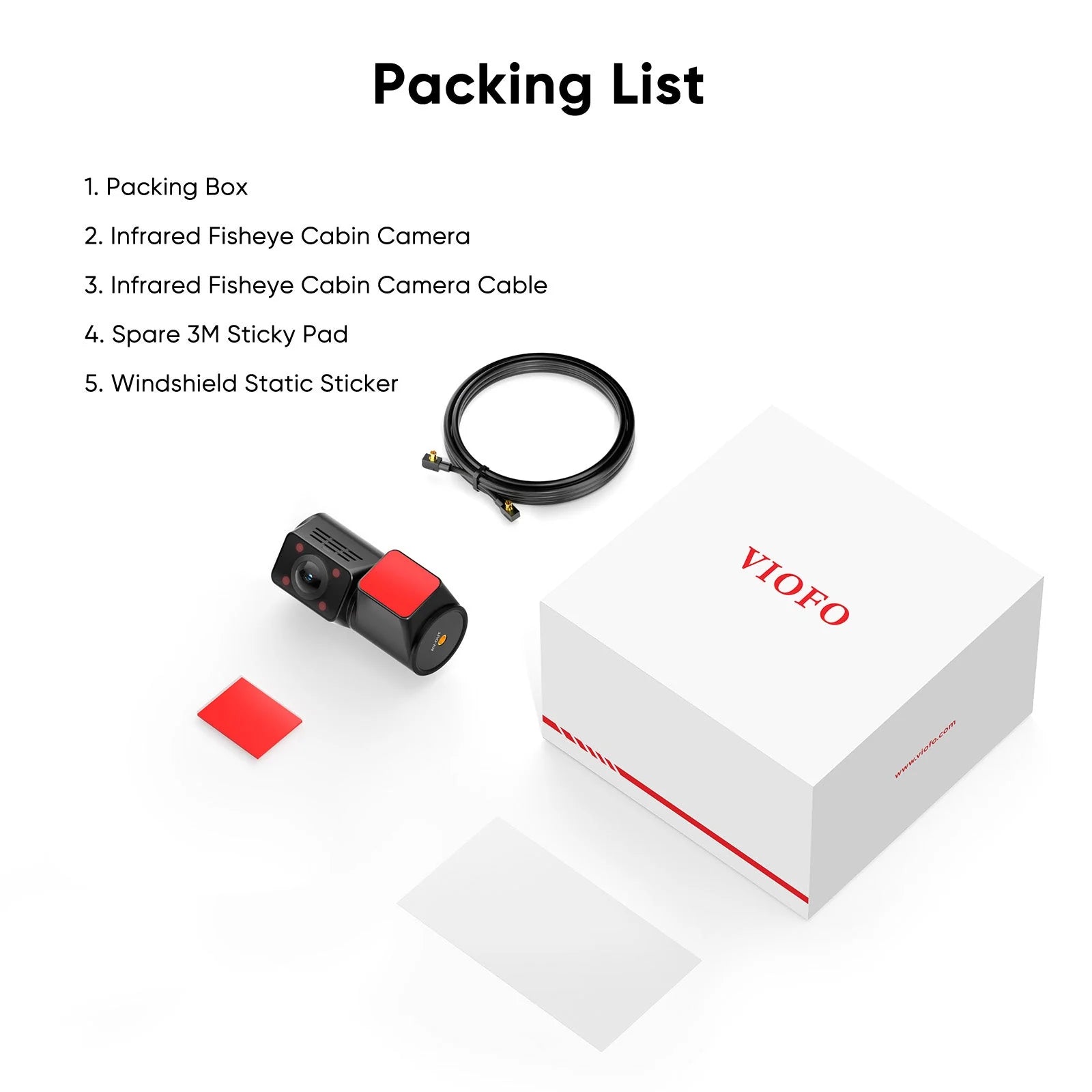 VIOFO RCC360 Cabin Add-On 1-CH – 2 K HDR Fisheye IR Interior Cam