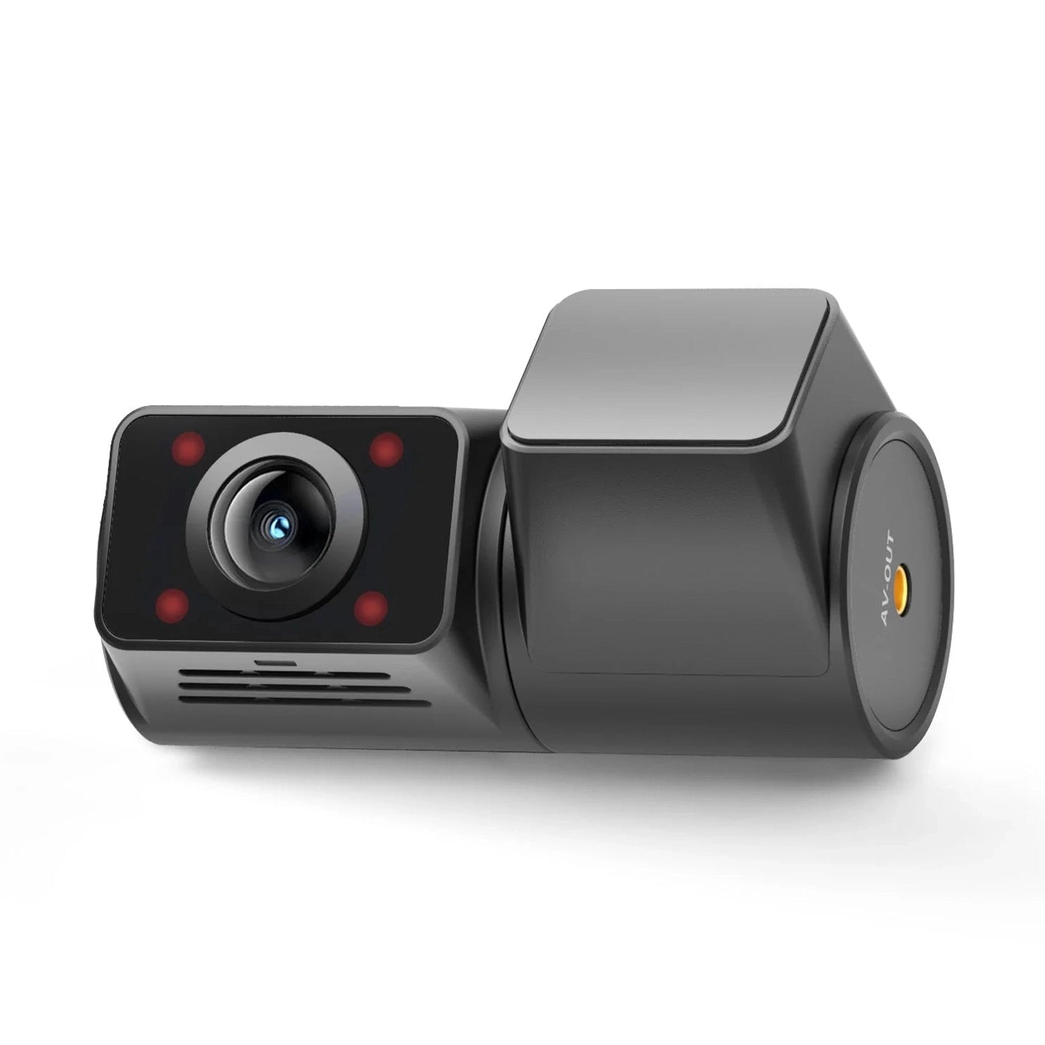 VIOFO RCC360 black interior dash cam with four red IR LEDs and AV OUT port