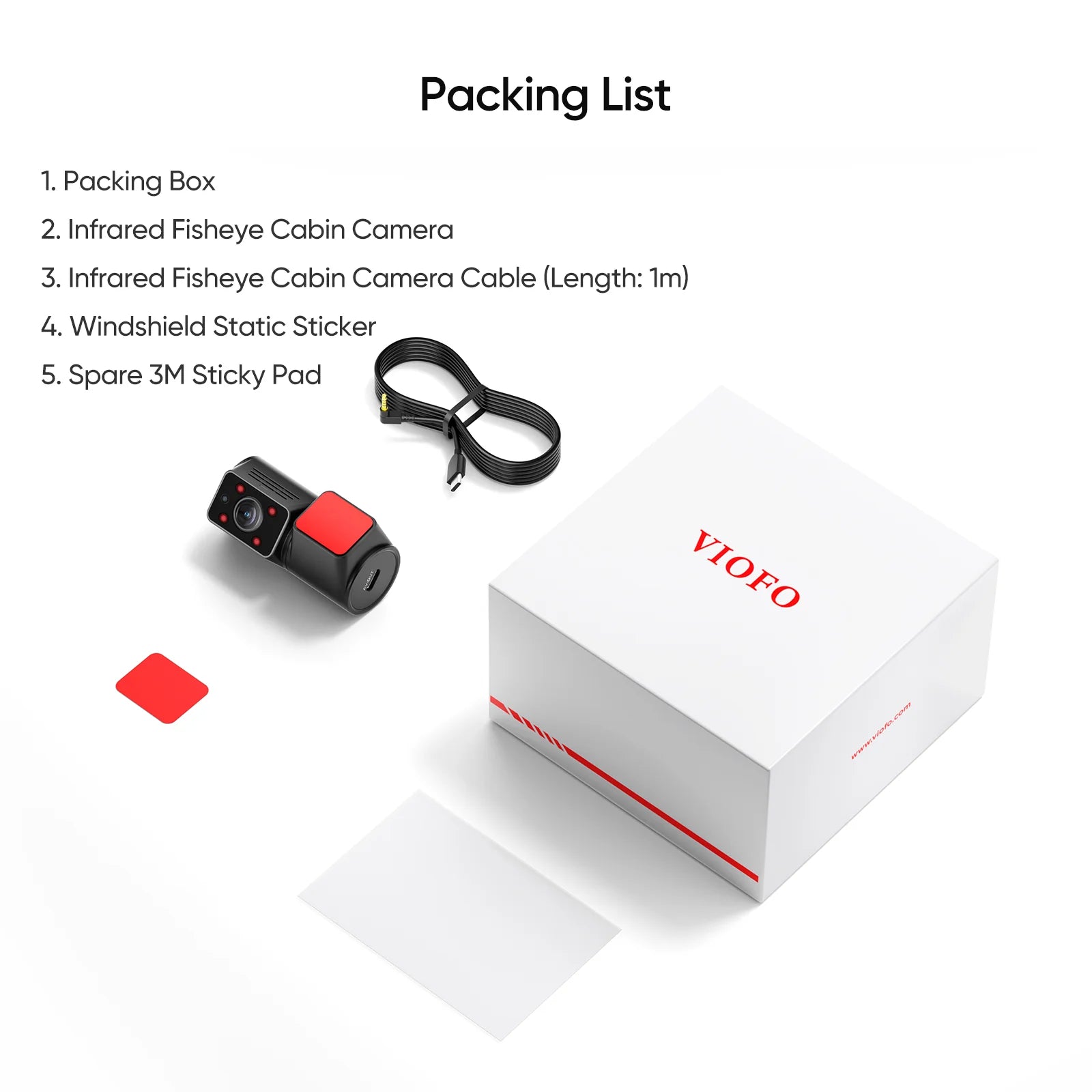 VIOFO RNF210 - 210° Fisheye, STARVIS 2 IR Interior Cabin Camera - Suits A229 Series
