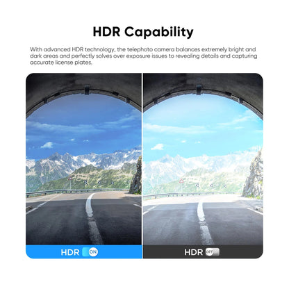 VIOFO RTC420 HDR on versus off comparison balancing bright sky and dark road shadows