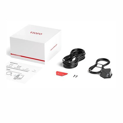 VIOFO RWC200 rear camera box contents including cable, screws and installation guide