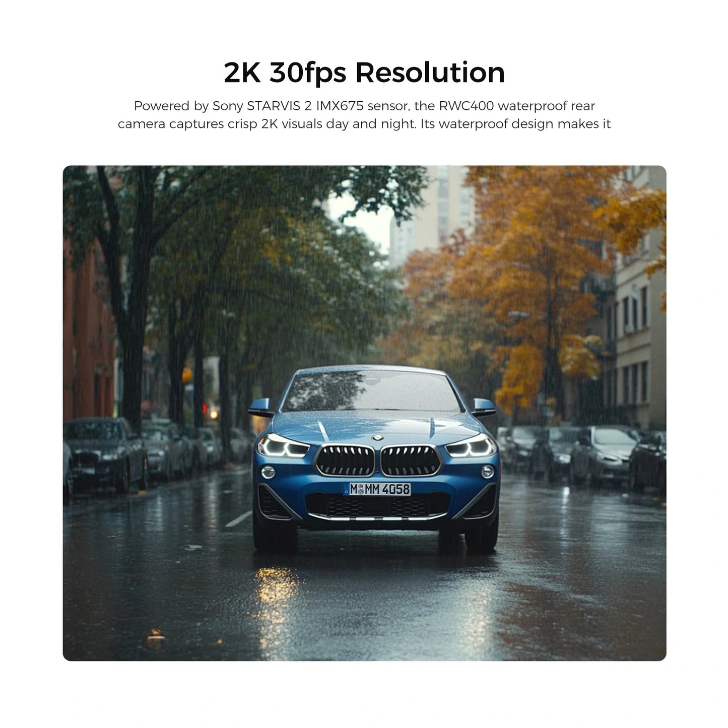 VIOFO RWC400 2K resolution rear camera wet street night vision