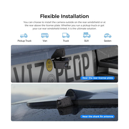 VIOFO RWC400 waterproof rear camera near license plate mount