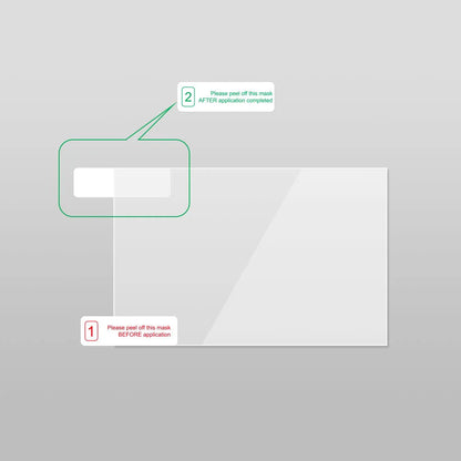 VIOFO transparent static windshield sticker with red and green peel-off mask labels