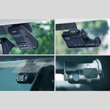Technical diagram of VIOFO static windshield sticker dimensions with application instructions