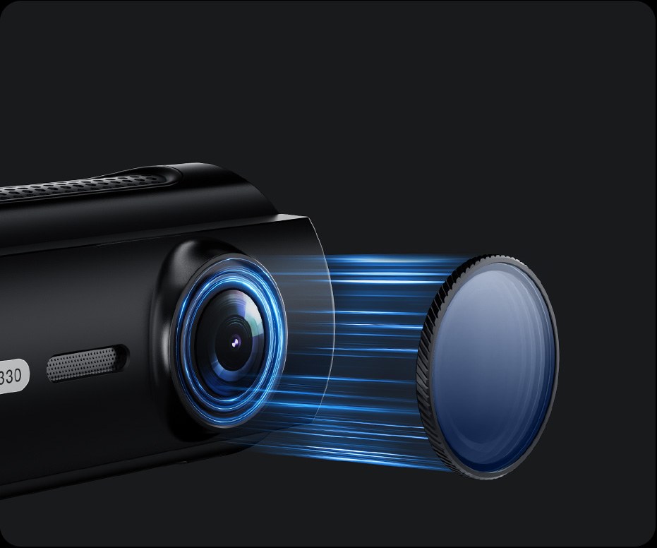 VIOFO T330W dash cam front lens with detachable glass filter