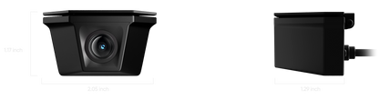 VIOFO T330WW exterior camera module dimensions and cable connector details