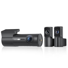 VIOFO T340 dash cam horizontal setup with two upright auxiliary cameras