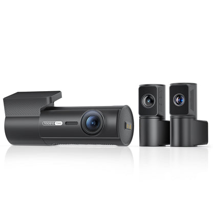 VIOFO T340 dash cam horizontal setup with two upright auxiliary cameras