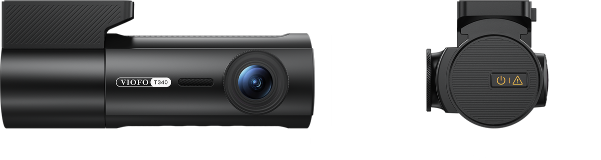 VIOFO T340WW main unit with two waterproof exterior cameras on white surface