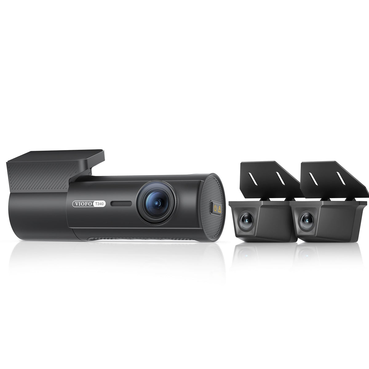 VIOFO T340WW dash cam with sun visor mount and waterproof exterior cameras