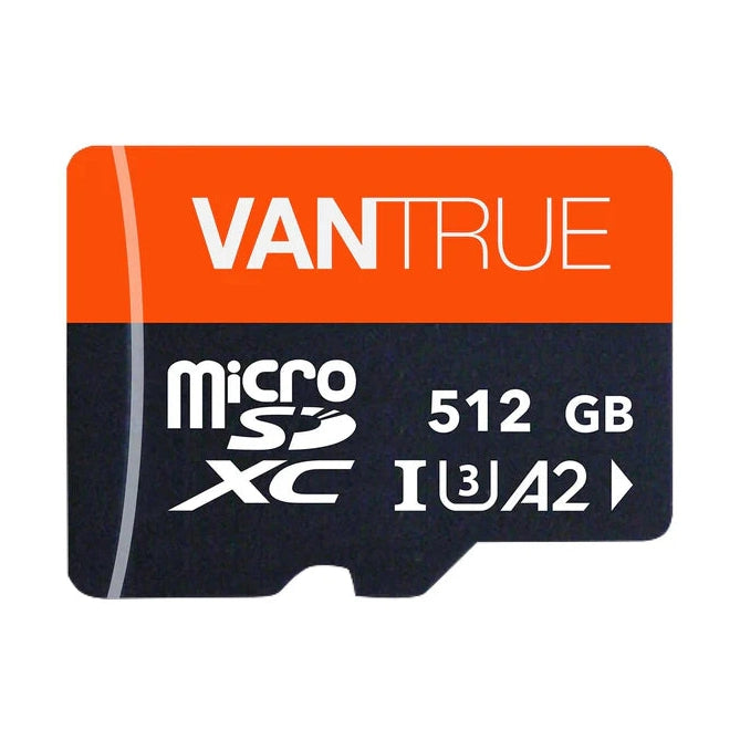 Vantrue 512GB microSDXC memory card with U3 V30 speed for dash cam recording