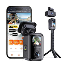 Vantrue E360 ACE 3-channel 5.2K 360 dash cam with rear camera and smartphone app view