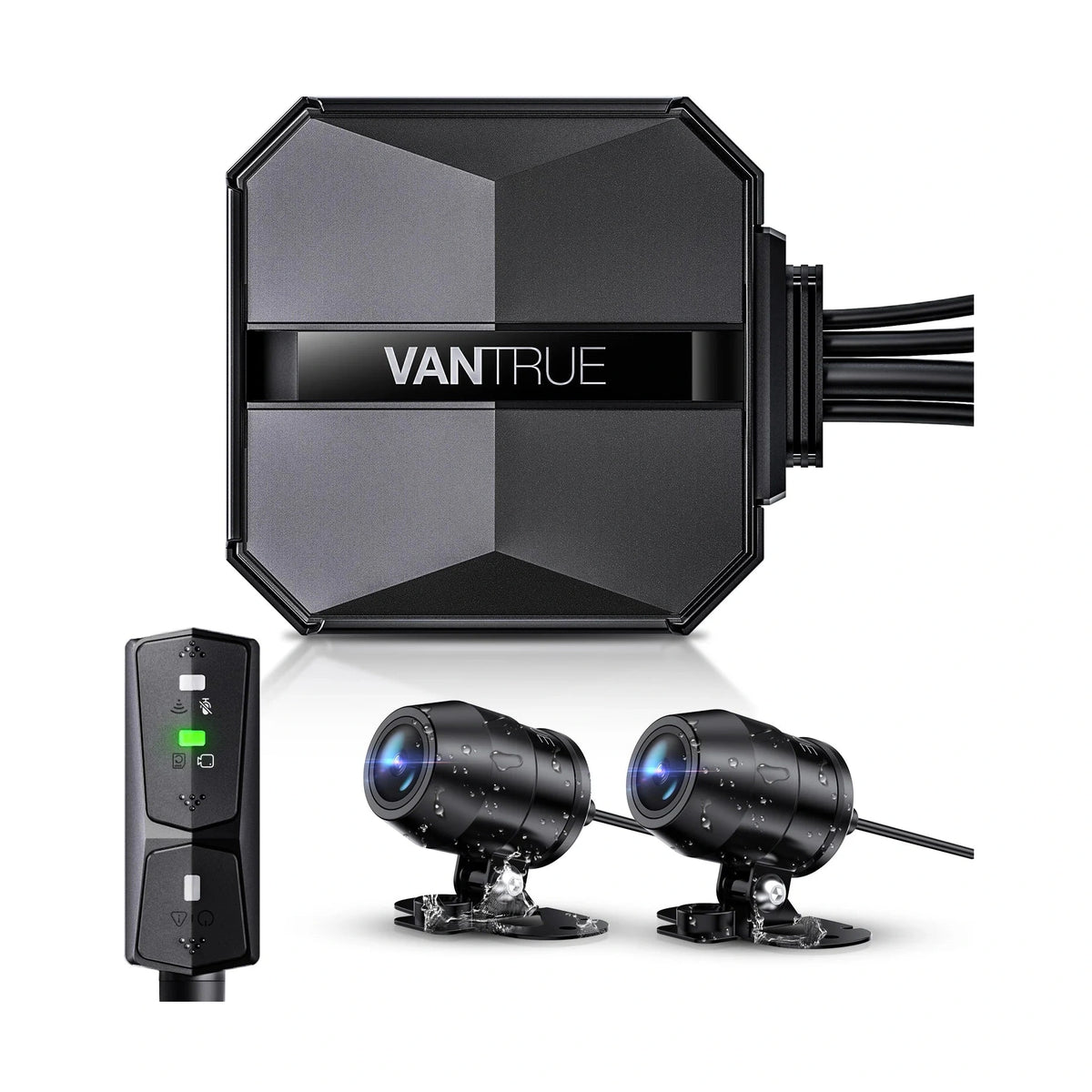 Vantrue Falcon F1 complete kit with remote control and dual cameras
