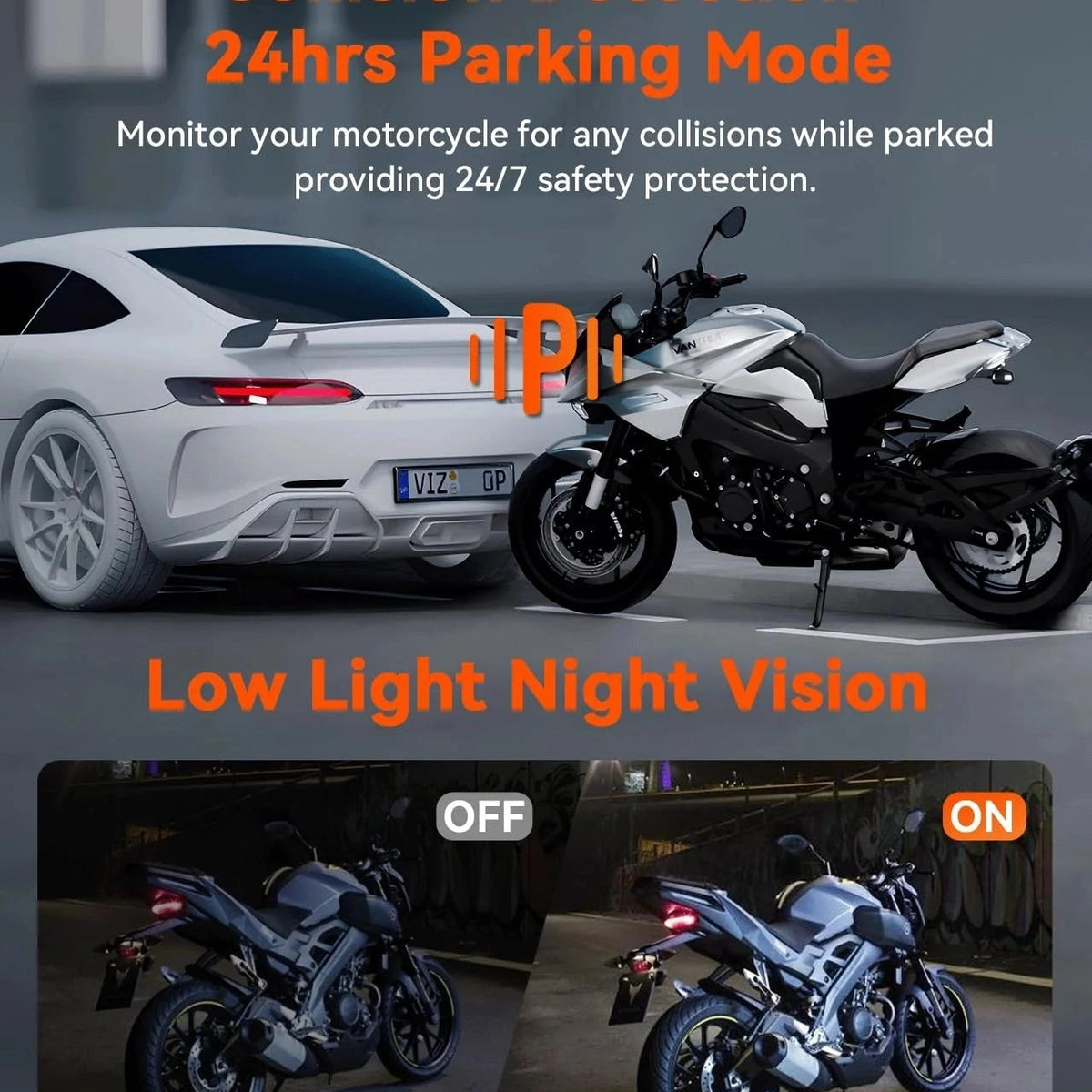 Vantrue Falcon F1 low light night vision parking mode comparison