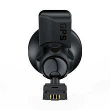 Black Vantrue suction cup GPS mount rear view with textured grip and gold connector pins