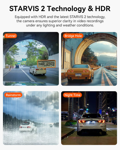Vantrue N2X 2-CH Front+Cabin Dash Cam - 2.7K, STARVIS 2