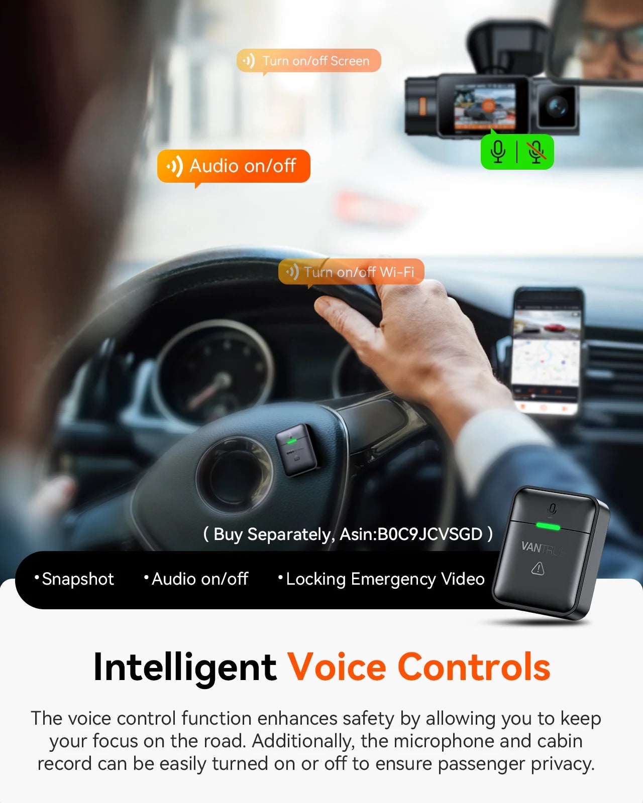 Vantrue N2X 2-CH Front+Cabin Dash Cam - 2.7K, STARVIS 2
