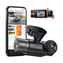 Vantrue N2X rotating secondary lens module with split screen phone display