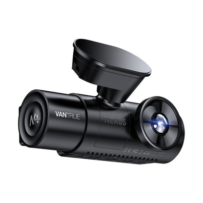 Vantrue N4 Pro dash cam mounted on suction cup with ventilation slots