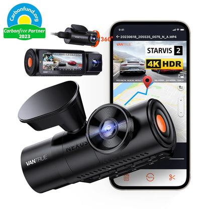 Vantrue Nexus 4 Pro 4K HDR Starvis 2 dash cam with smartphone app interface