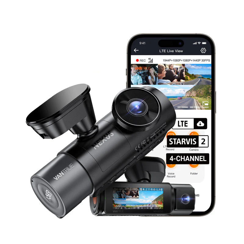 Vantrue Nexus 4 Pro S | 3-CH 4K Dash Cam - Triple STARVIS 2 Sensors