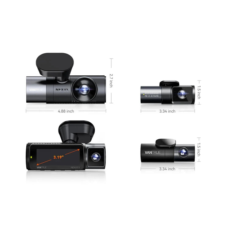 Vantrue Nexus 5S N5S 4-CH 360° Dash Cam - 2.7K STARVIS 2