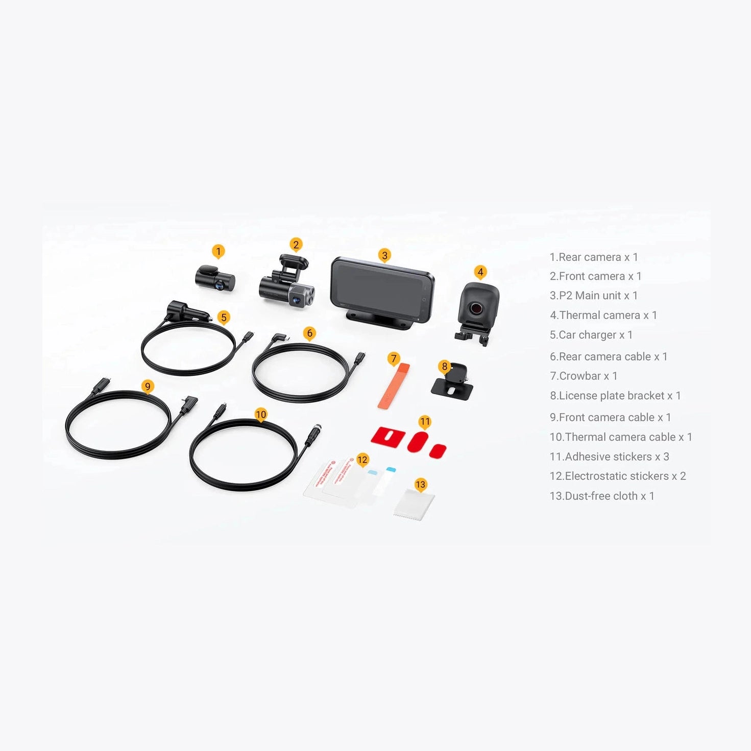 Vantrue Pilot 2 complete installation kit with cables charger tools and mounting accessories