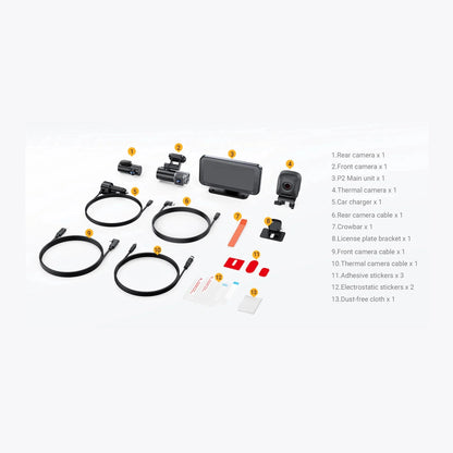 Vantrue Pilot 2 complete installation kit with cables charger tools and mounting accessories
