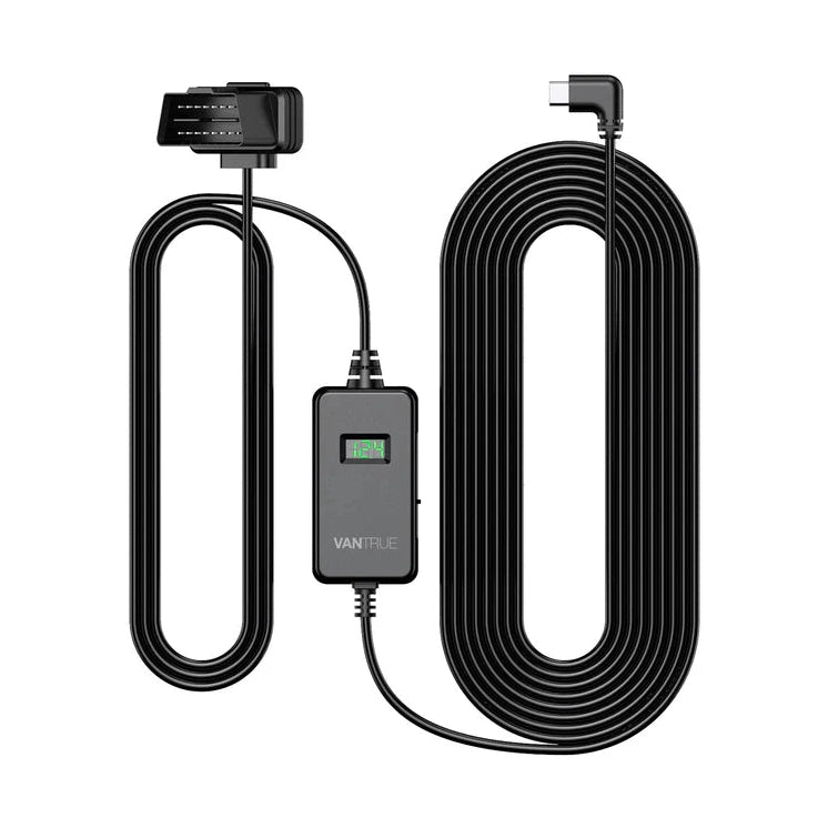 Vantrue VP04 OBD power cable with LED voltage display and USB-C connector