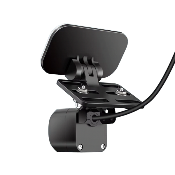 Hinged adhesive mount attached to WOLFBOX rear dash cam camera