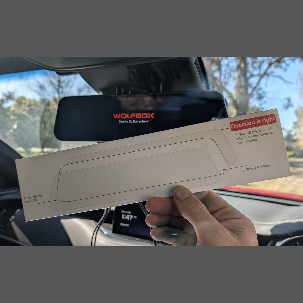 WOLFBOX 12 inch anti-glare screen protector installation instructions for G900 Pro
