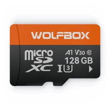 WOLFBOX 128GB microSDXC card U3 V30 Class 10 orange and black