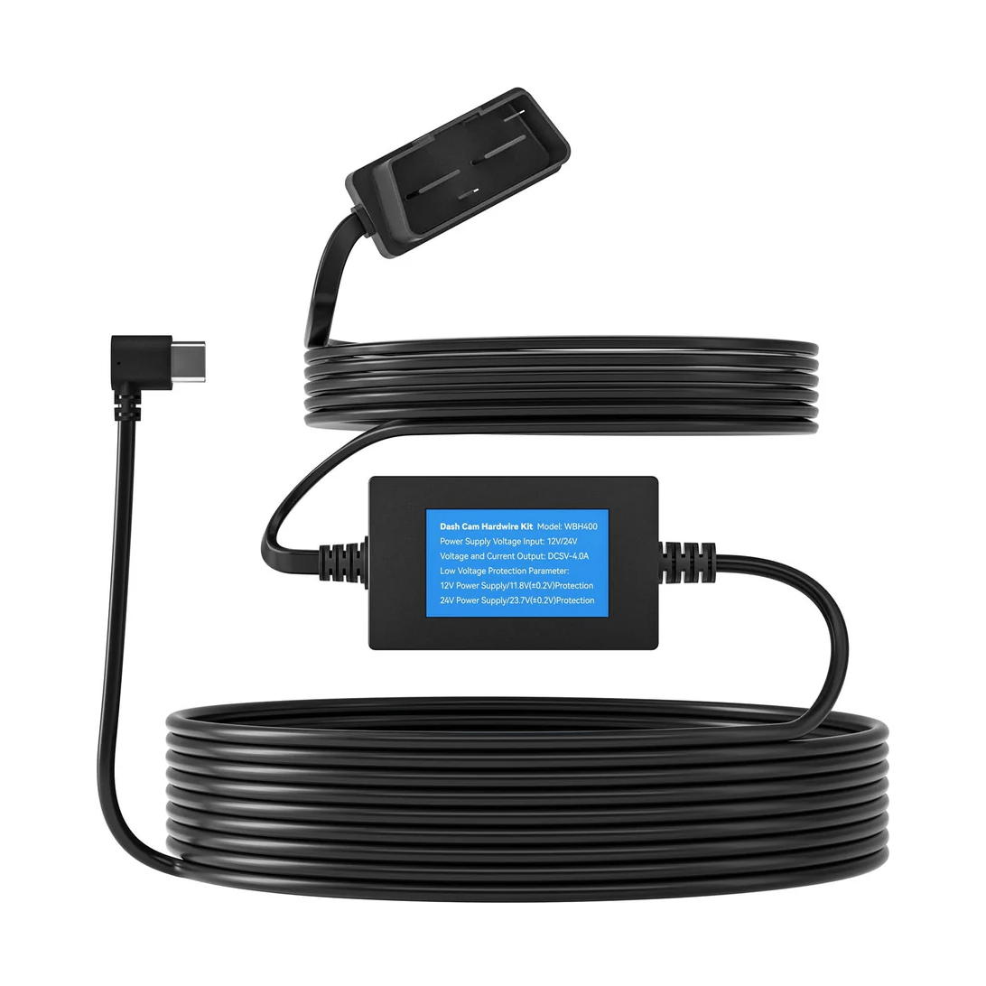 WOLFBOX WBH40O OBD-II hardwire kit for G900 dash cam with USB-C and 12V/24V power input