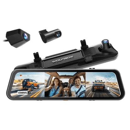 WOLFBOX G900 TriPro 3-CH Front+Rear+Cabin - 4K + 2.5K + 1080P Starvis 2 256GB Inc.