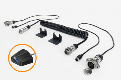 WOLFBOX G900 caravan camera kit contents including brackets and cable