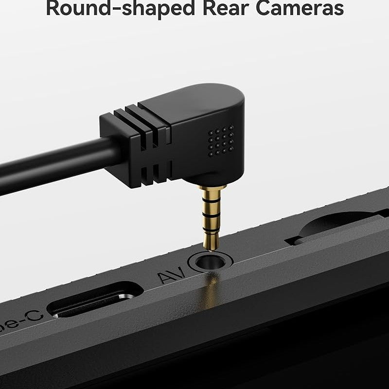 WOLFBOX G900 TriPro 3.5mm AV jack connecting to dash cam