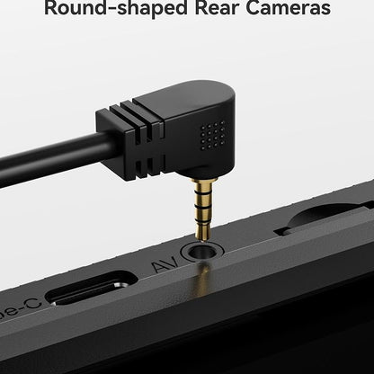 WOLFBOX G900 TriPro 3.5mm AV jack connecting to dash cam