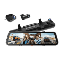 WOLFBOX G900 TriPro 12-inch mirror dash cam with 4K front, 2.5K rear and IR cabin cameras