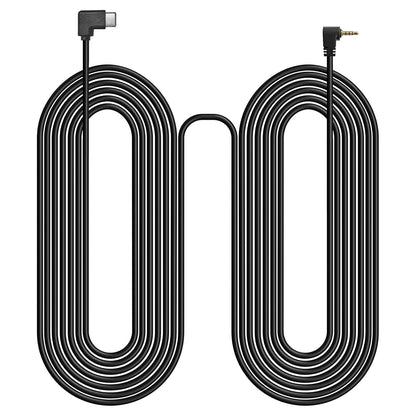 WOLFBOX G900 TriPro 5.5m cabin camera cable with right-angle USB-C plug and 3.5mm jack