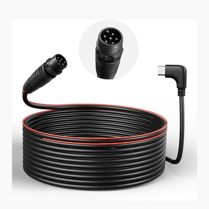 WOLFBOX G900 Pro rear camera cable with USB-C 6-pin waterproof plug and extended length