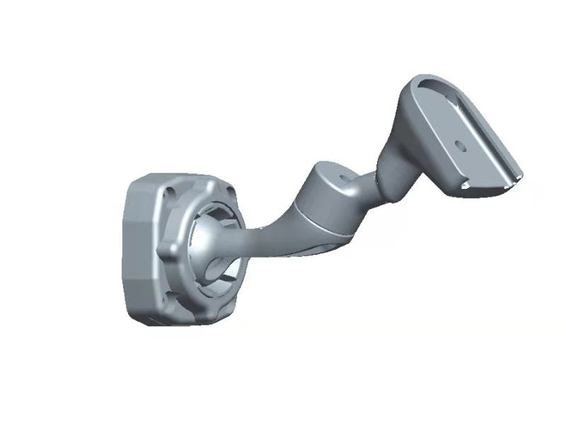 Gray WOLFBOX mirror mount bracket with square base and alignment pins for secure fit