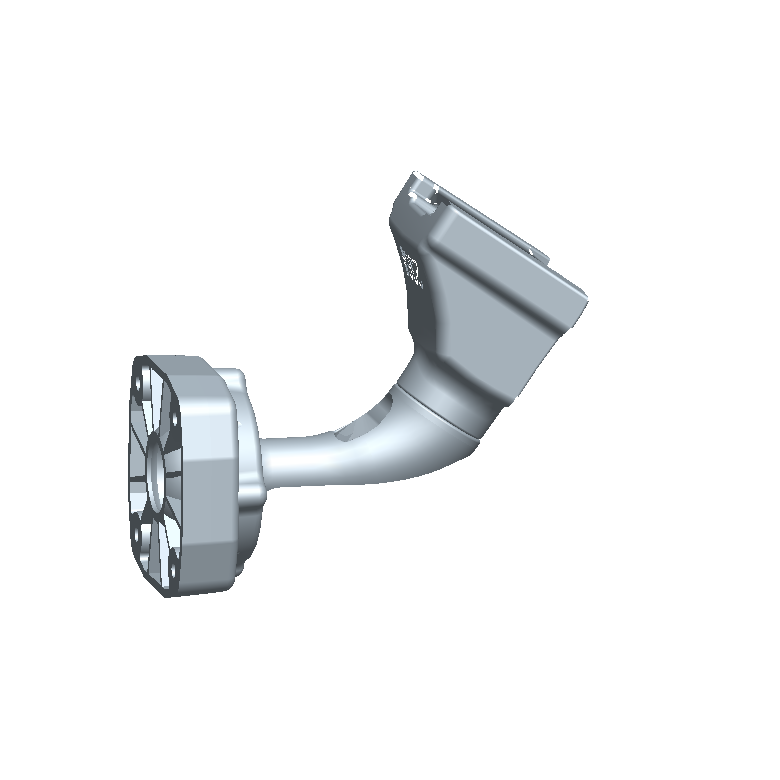 Rear perspective of WOLFBOX OEM mirror bracket highlighting internal ribs and mounting points