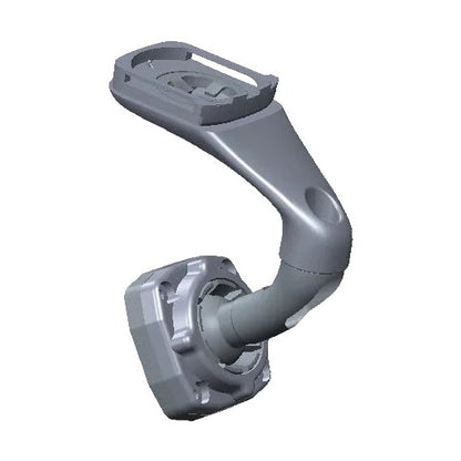 Gray plastic rear view mirror mount with curved arm and cradle design