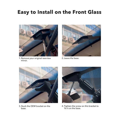 WOLFBOX OEM mirror bracket installation steps for G900 G850 dash cam