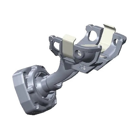 Dash cam mirror mount with beige flexible clips for secure device attachment