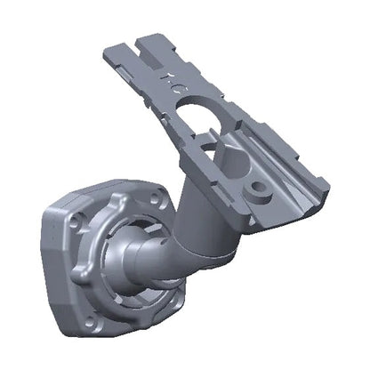 Elongated gray mirror mount cradle with multiple slots and embossed TC marking