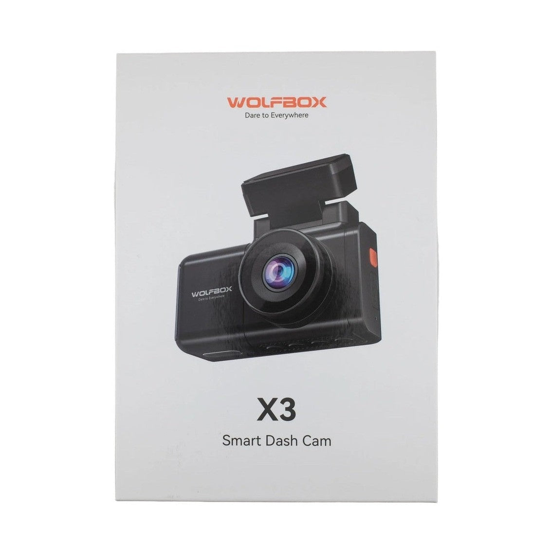 WOLFBOX X3 retail packaging box for smart dash cam