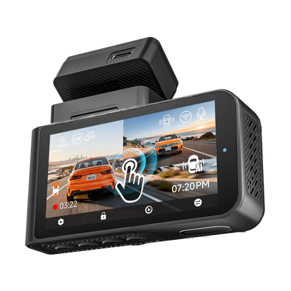 WOLFBOX X3 touchscreen display showing split-screen recording